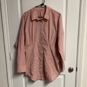 Free People Taia Mini Fitted Shirt Dress